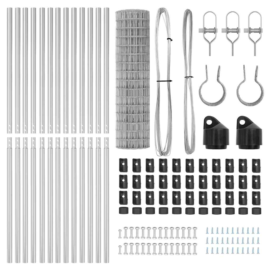 vidaXL Ευρωπαϊκός Φράκτης με 13 Πόστες 1.2x25 μ Γαλβανισμένο Ατσάλι