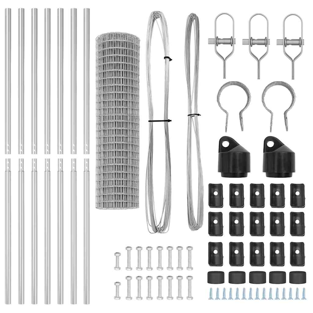 vidaXL Euro Fence με 13 Πόλους 1.2x25 μ Γαλβανισμένος Χάλυβας