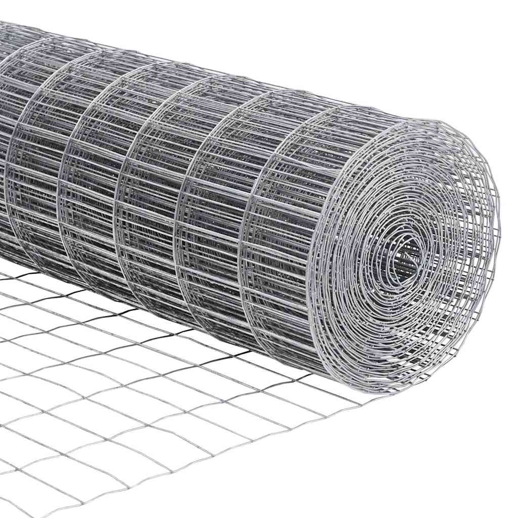 vidaXL Εξωτερικό Ευρωπαϊκό Φράχτη Στήριξης 50 x 0,4 μ Ασημί Δίχτυ