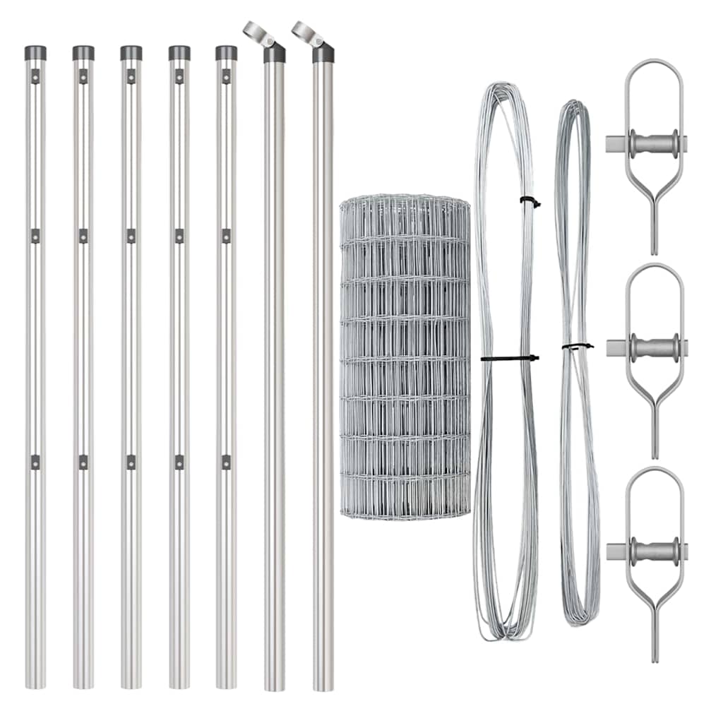 vidaXL Euro Fence με 13 Στηρίγματα 0.4x50 μ Γαλβανισμένο Ατσάλι