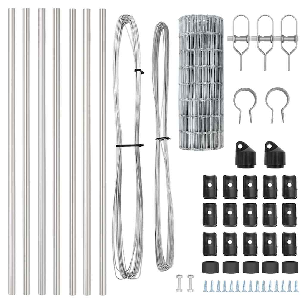 vidaXL Euro Fence με 13 Στηρίγματα 0.4x50 μ Γαλβανισμένο Ατσάλι