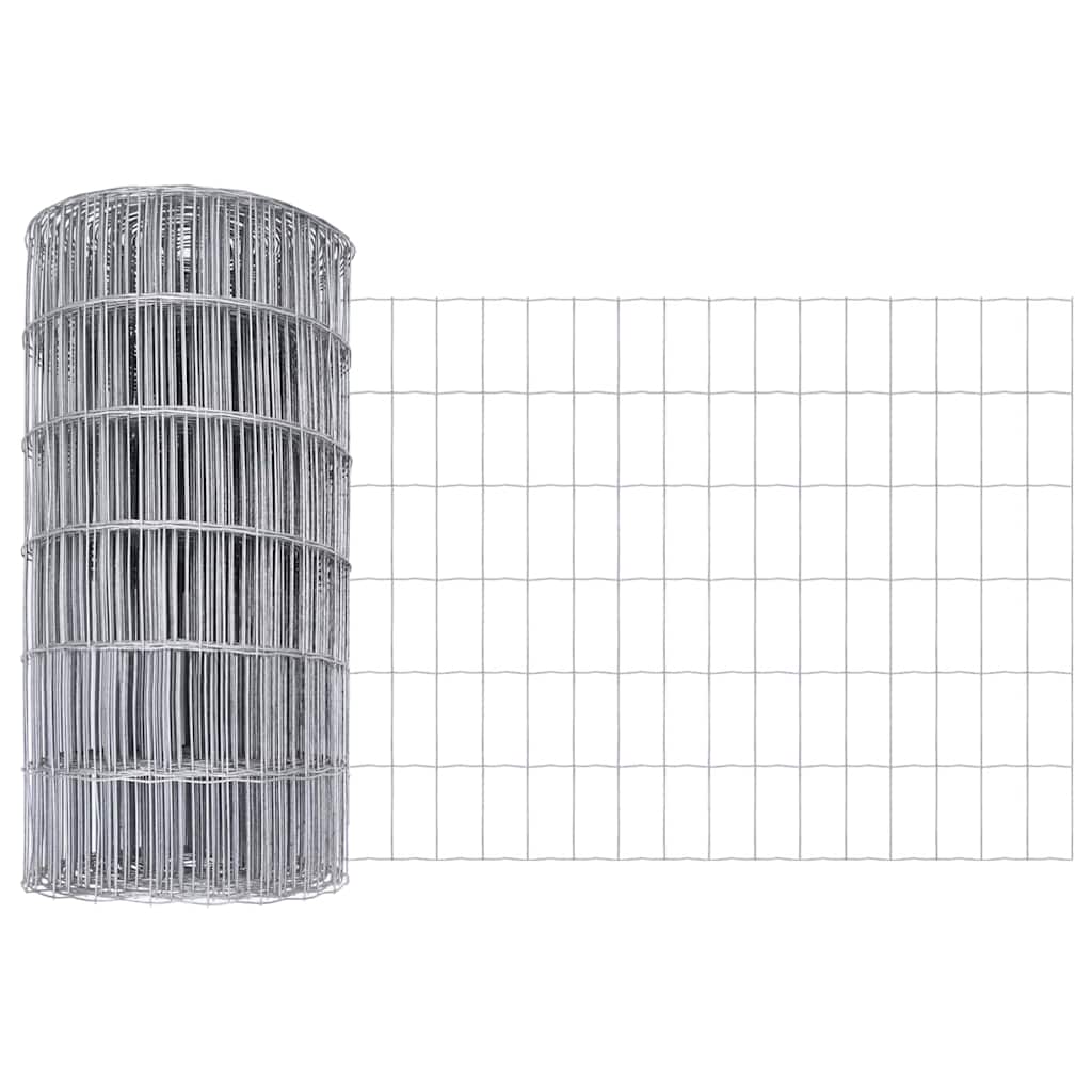 vidaXL Εξωτερικό Ευρωπαϊκό Φράχτη Στήριξης 50 x 0,4 μ Ασημί Δίχτυ