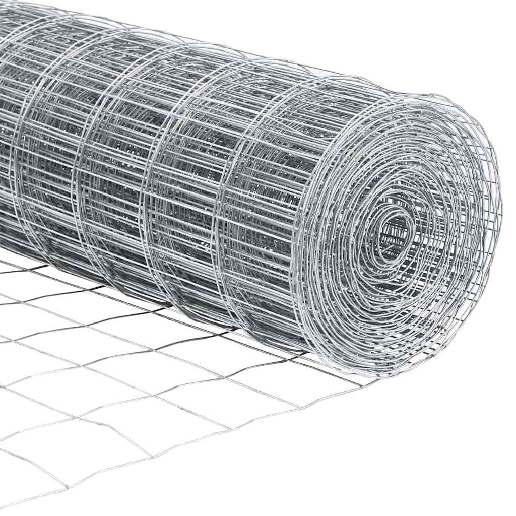 vidaXL Εξωτερικό Ευρωπαϊκό Φράχτη Στήριξης 50 x 0,4 μ Ασημί Δίχτυ