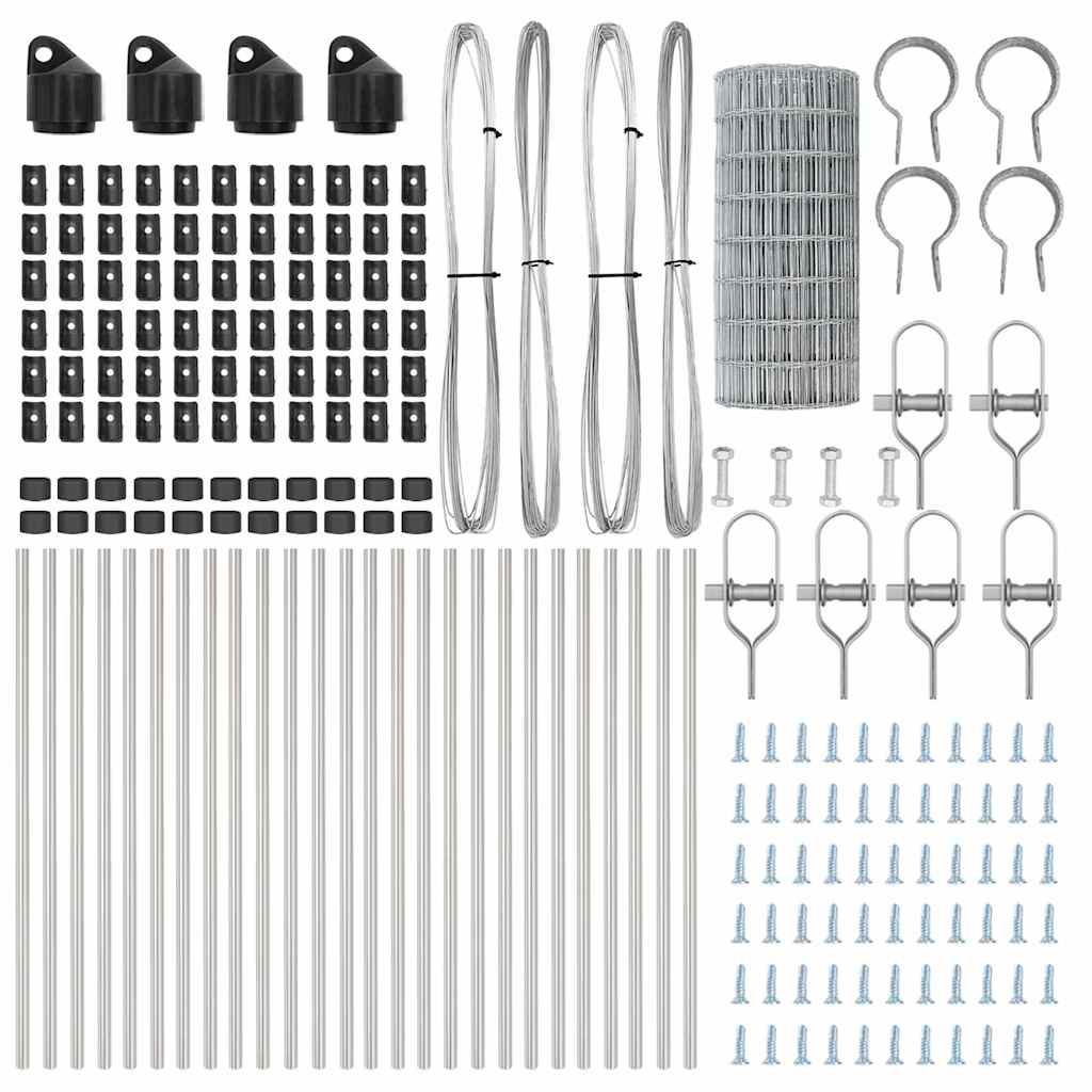 vidaXL Ευρωπαϊκός Φράκτης με 13 Στυλοί 0.6x50 μ Γαλβανισμένου Ατσαλιού