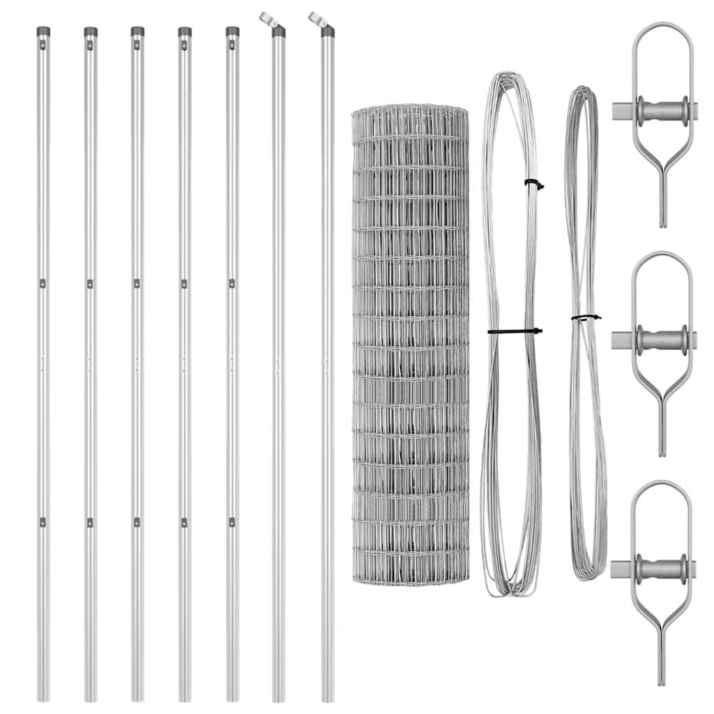 vidaXL Euro Fence με 7 Πόστες 1.2x10 μ Γαλβανισμένος Χάλυβας