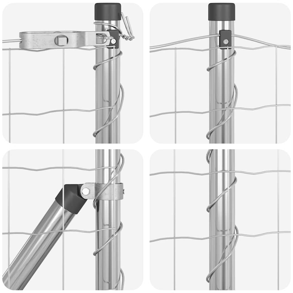 vidaXL Εξωτερικό Ευρωπαϊκό Φράχτη Στήριξης 50 x 0,4 μ Ασημί Δίχτυ