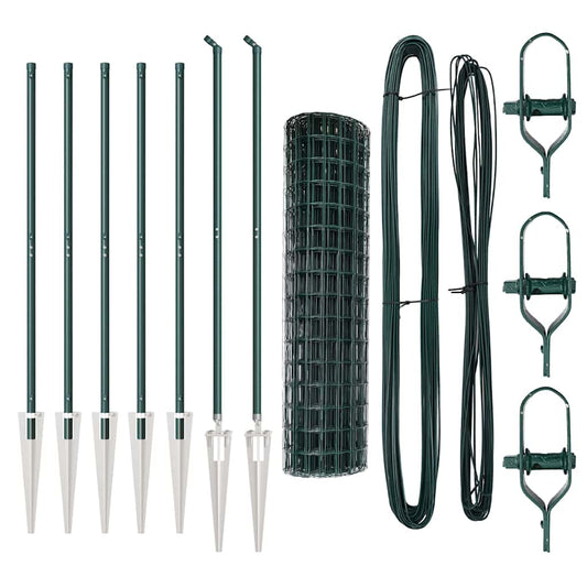 vidaXL Ευρωπαϊκός Φράχτης με 7 Στελέχη 1.4x10 μ Γαλβανισμένος Σίδηρος Πράσινος