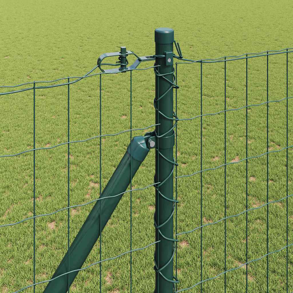 vidaXL Euro Fence με 7 σπονδυλωτά πόδια 1.5x10 μ Γαλβανισμένο Μέταλλο Πράσινο