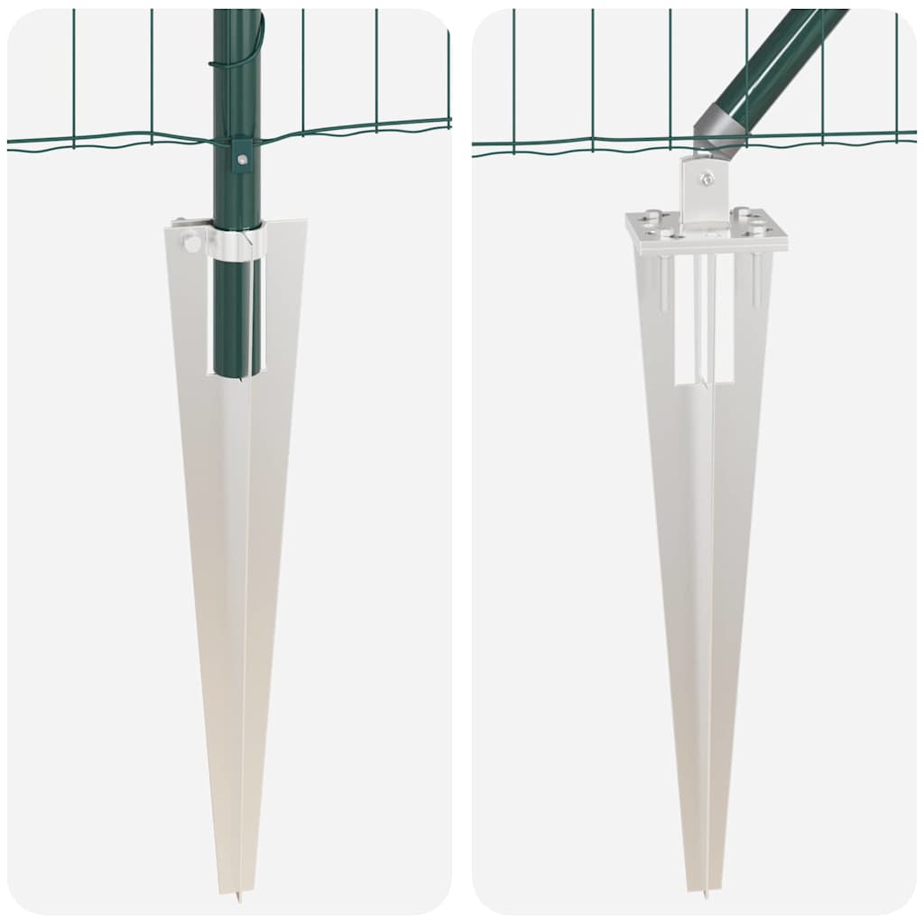 vidaXL Euro Fence με 7 στήλες Σπυρίδων 1.6x10 μ Γαλβανισμένος Χάλυβας Πράσινος