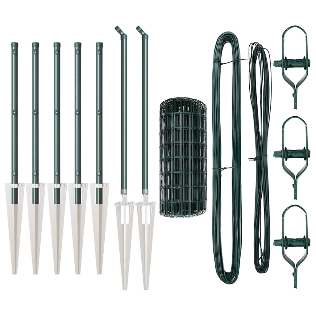 vidaXL Euro Fence με 7 Άγκιστρα 0.8x10 μ Γαλβανισμένο Ατσάλι Πράσινο