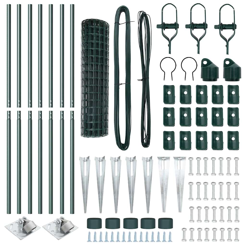 vidaXL Euro Fence με 7 σπikes 1.2x10 μ Γαλβανισμένος Χάλυβας Πράσινος
