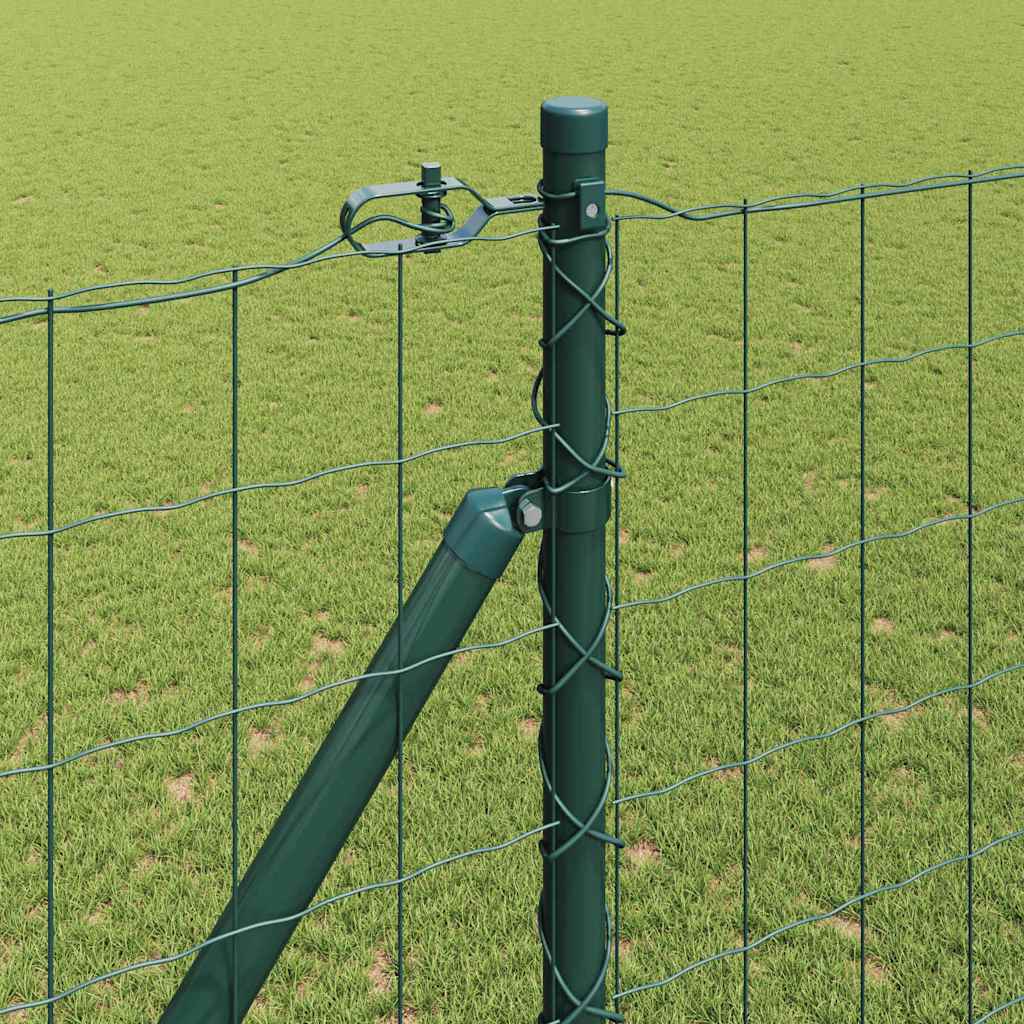vidaXL Euro Fence με 7 Άγκιστρα Στερέωσης 1.6x10 μ Γαλβανισμένος Χάλυβας Πράσινος