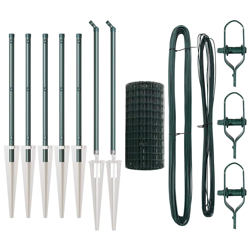 vidaXL Euro Fence με 7 Σημεία Στήριξης 0.6x10 μ Γαλβανισμένος Χάλυβας Πράσινος