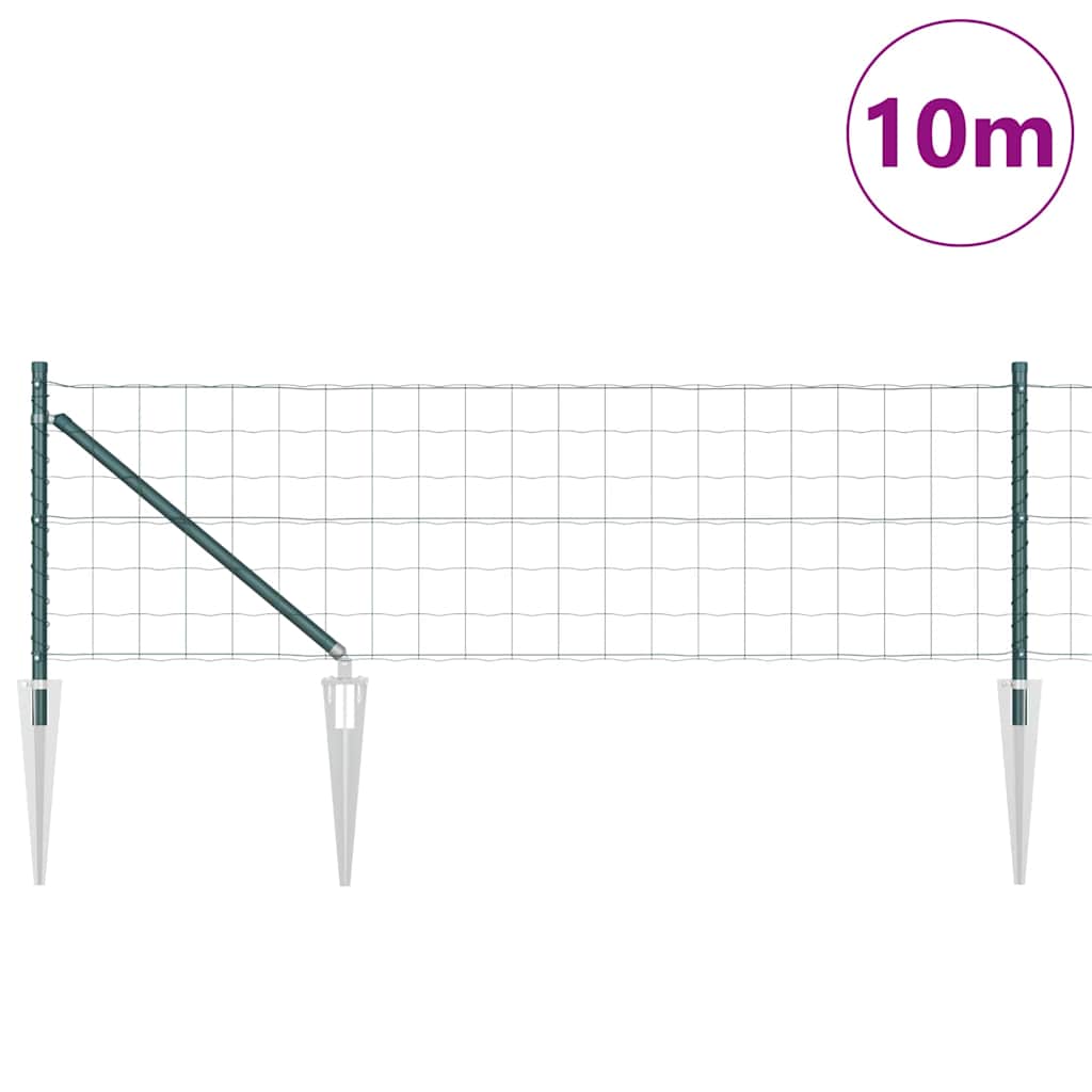 vidaXL Euro Fence με 7 Σημεία Στήριξης 0.6x10 μ Γαλβανισμένος Χάλυβας Πράσινος