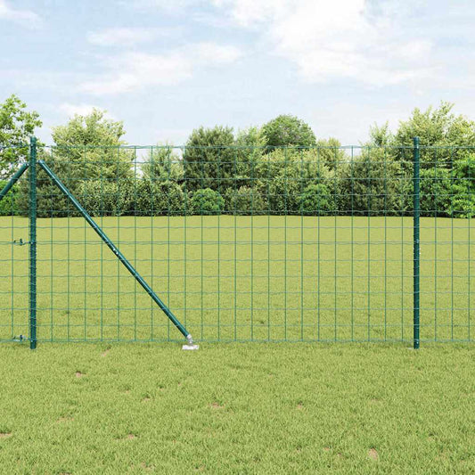 vidaXL Euro Fence με 7 Σπηλιές 1.4x10 μ Γαλβανισμένος Ατσάλινος Πράσινος