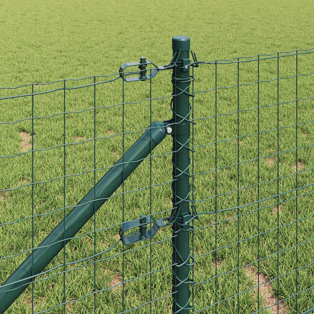 vidaXL Euro Fence με 13 Μεταλλικούς Στύλους 0.4x25 μ Γαλβανισμένος Σίδηρος Πράσινος