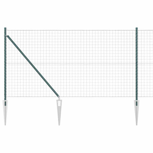 vidaXL Euro Fence με 13 Σπονδυλωτούς Πόλους 1x25 μ Γαλβανισμένο Χάλυβα Πράσινο