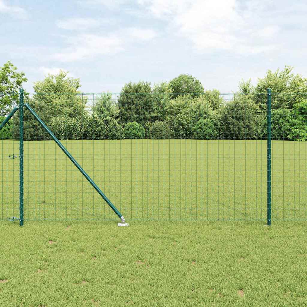 vidaXL Euro Fence με 13 σιδερένιους πασσάλους 1,2x25 μ Γαλβανισμένος Χάλυβας Πράσινος