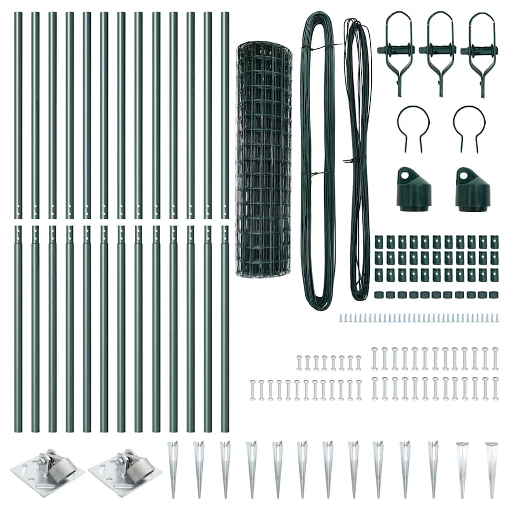 vidaXL Ευρωπαϊκή Περίφραξη με 13 Αγκάθια 1.2x25 μ Γαλβανισμένο Σίδηρο Πράσινο
