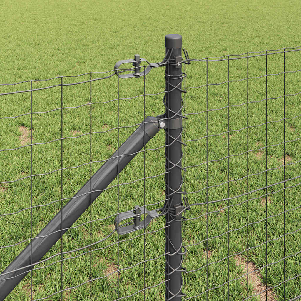 vidaXL Euro Fence με 7 Στερεώσεις Σπικ 0.4x10 μ Γαλβανισμένο Ατσάλι Γκρι