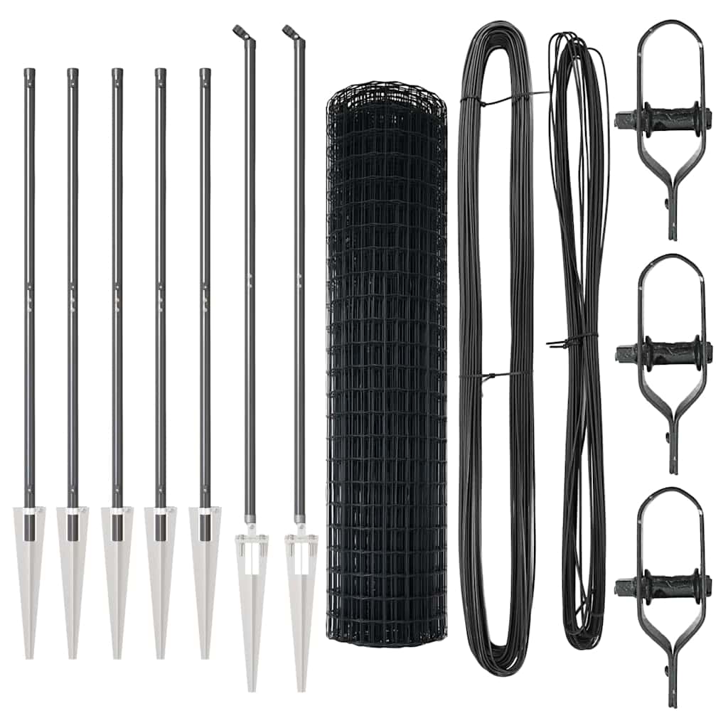 vidaXL Ευρωπαϊκός Φράχτης με 7 Σπικάκια 1.4x10 μ Γαλβανισμένο Ατσάλι Γκρι