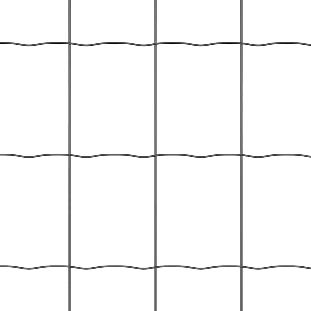 vidaXL Euro Fence με 7 Σταθερές Βίδες 0.6x10 μ Γαλβανισμένος Χάλυβας Γκρι