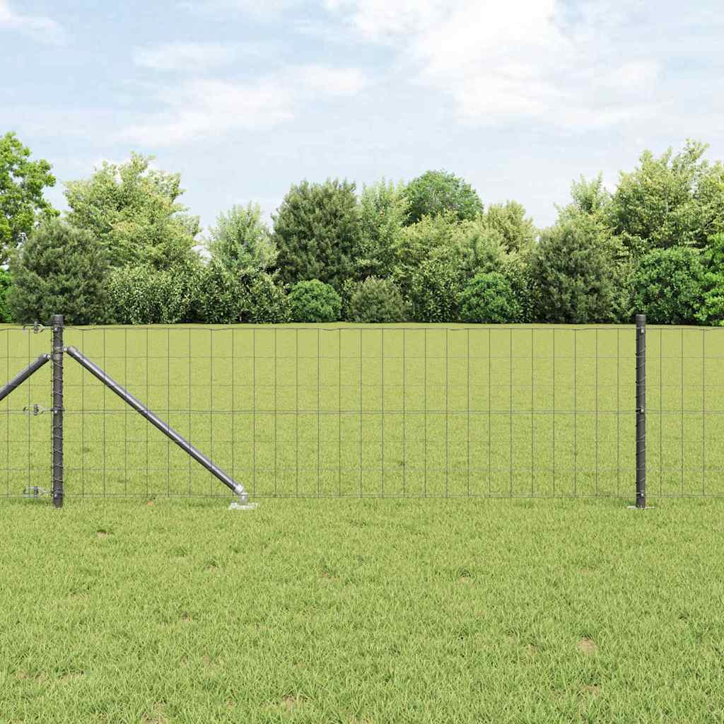 vidaXL Euro Fence με 7 Σταθερές Βίδες 0.6x10 μ Γαλβανισμένος Χάλυβας Γκρι