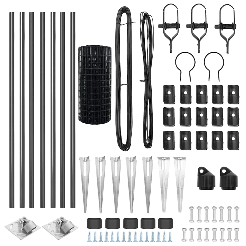 vidaXL Euro Fence με 7 φυτεμένα αγκάθια 0.4x10 μ Γαλβανισμένο Ατσάλι Γκρι