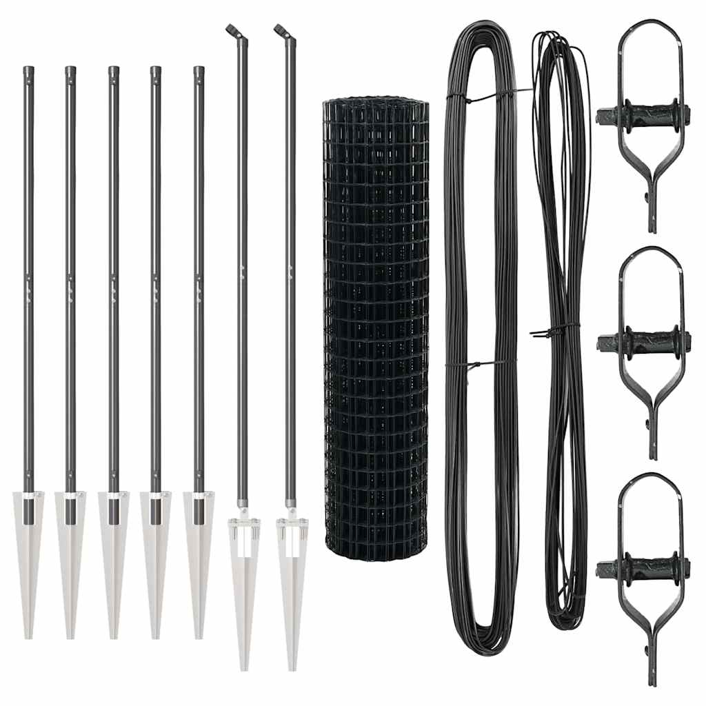 vidaXL Euro Fence με 7 Στερέωση Στερεά 1.2x10 μ Γαλβανισμένο Ατσάλι Γκρι