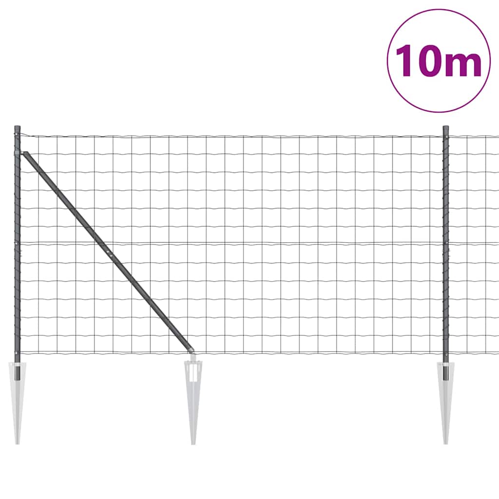 vidaXL Ευρωπαϊκός Φράκτης με Ακίδες 10 x 1,2 μ PVC-Επικαλυμμένο Ατσάλι