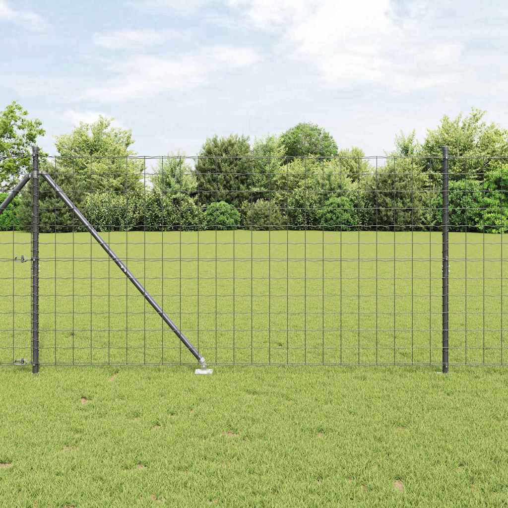 vidaXL Euro Fence με 7 Στερεά Πόδια 1.4x10 μ Γαλβανισμένος Χάλυβας Γκρι