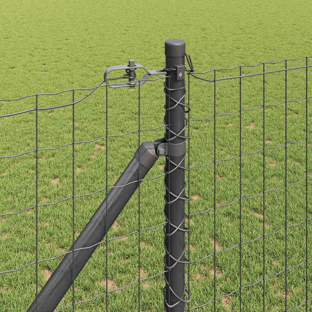 vidaXL Euro Fence με 13 Στεφάνια 1.2x25 μ Γαλβανισμένος Χάλυβας Γκρι