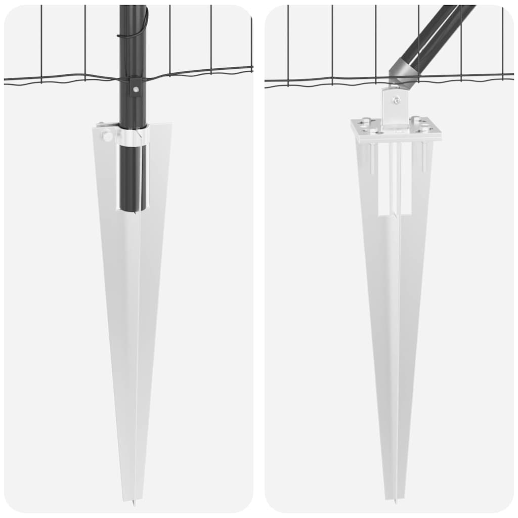 vidaXL Euro Fence με 13 Στυλό Στήριξης 0.8x25 μ Γαλβανισμένος Χάλυβας Γκρι