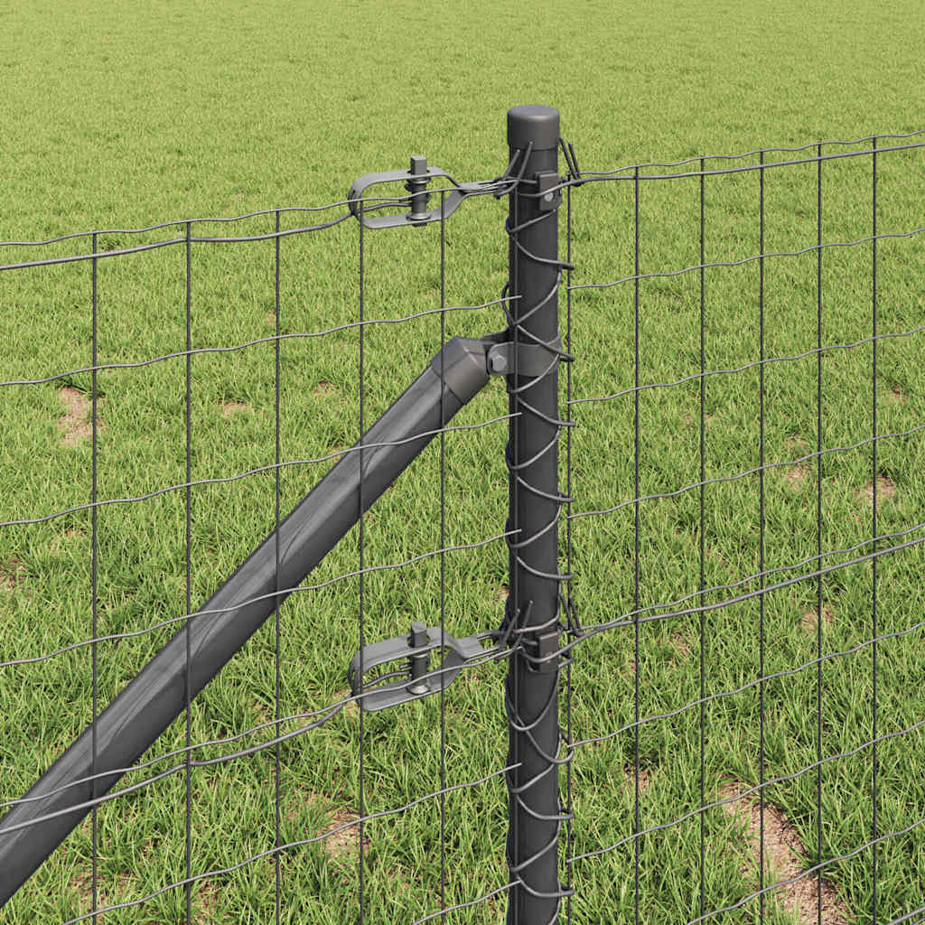 vidaXL Euro Fence με 13 Βύσματα 0.6x50 μ. Γαλβανισμένο Ατσάλι Γκρι