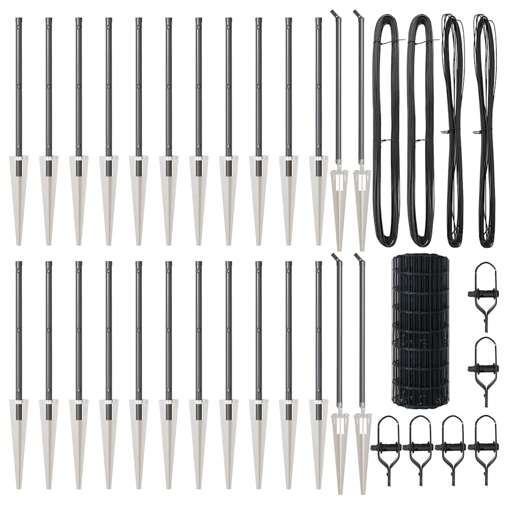 vidaXL Ευρωπαϊκή περίφραξη με 13 αιχμές 0.4x50 μ Γαλβανισμένος χάλυβας Γκρι