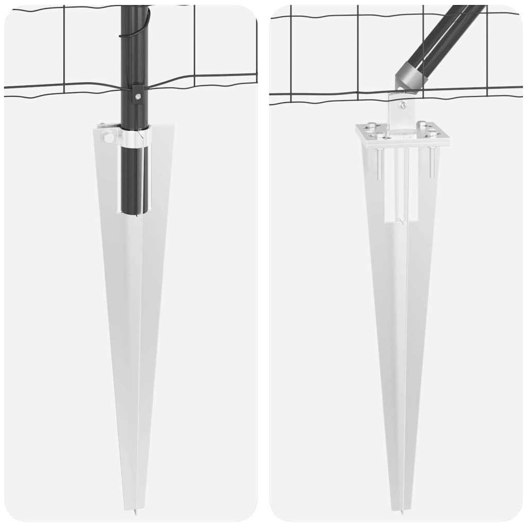 vidaXL Ευρωπαϊκή Περίφραξη με 7 Σπαγγέτι 1.2x10 μ Γαλβανισμένος Χάλυβας Γκρι