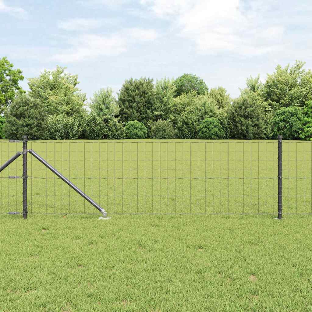 vidaXL Euro Fence με 13 στήλες φράχτη 0.4x50 μ. Γαλβανισμένο μέταλλο Γκρι