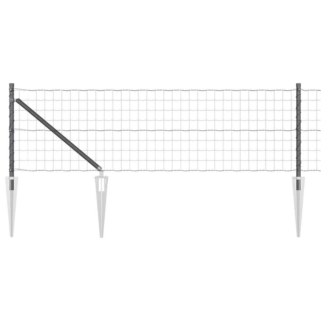 vidaXL Euro Fence με 13 στήλες φράχτη 0.4x50 μ. Γαλβανισμένο μέταλλο Γκρι