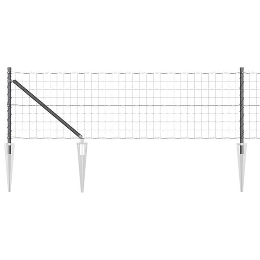 vidaXL Euro Fence με 13 στήλες φράχτη 0.4x50 μ. Γαλβανισμένο μέταλλο Γκρι