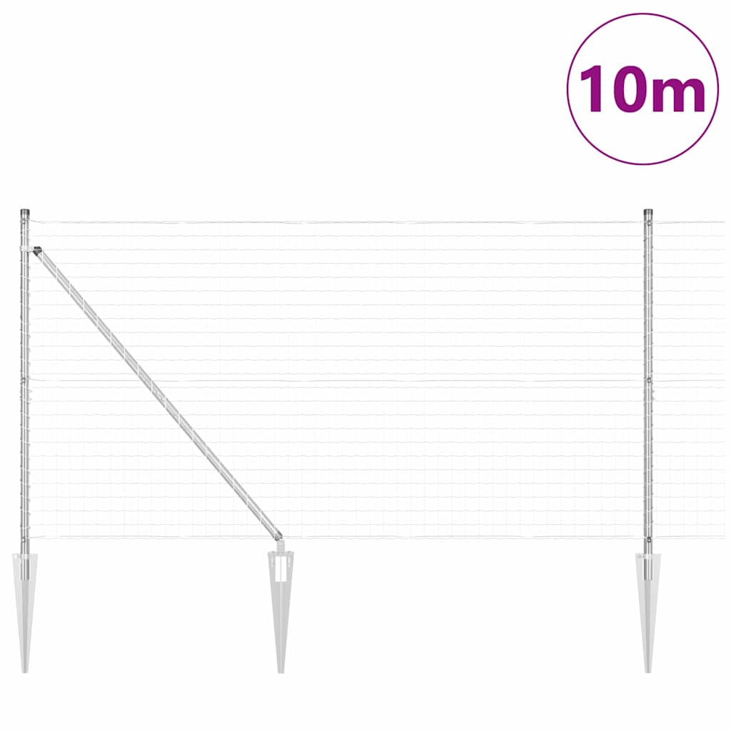 vidaXL Euro Fence με 7 Σφήνες 1.4x10 μ Γαλβανισμένο Ατσάλι