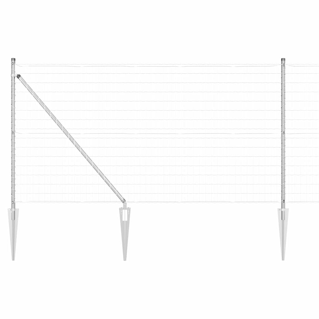 vidaXL Euro Fence με 7 Στηρίγματα Σπικάλ 1x10 μ Γαλβανισμένος Χάλυβας