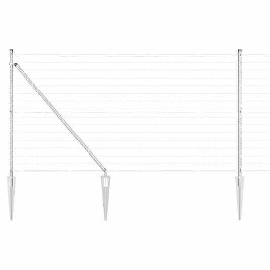 vidaXL Euro Fence με 7 Στηρίγματα Σπικάλ 1x10 μ Γαλβανισμένος Χάλυβας