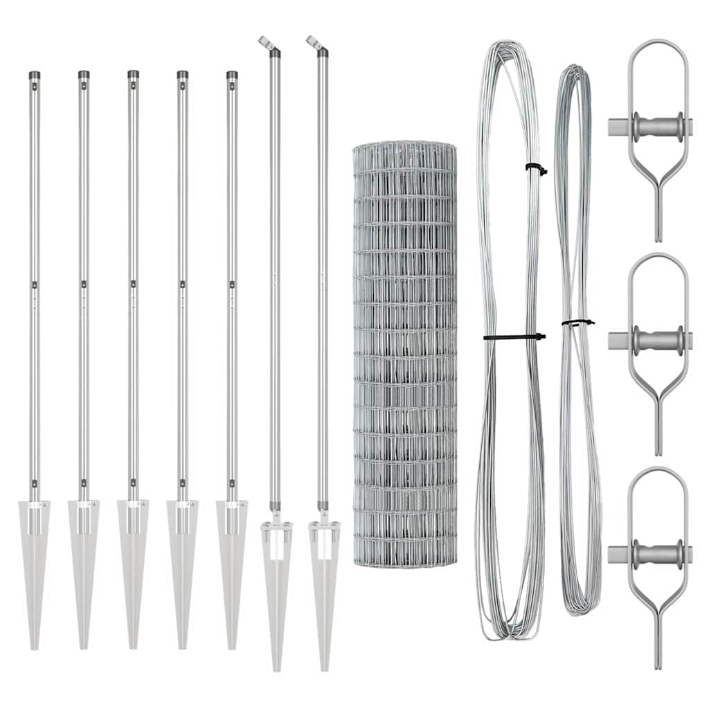 vidaXL Ευρωπαϊκός φράκτης με 7 ακίδες 1.4x10 μ Γαλβανισμένος χάλυβας