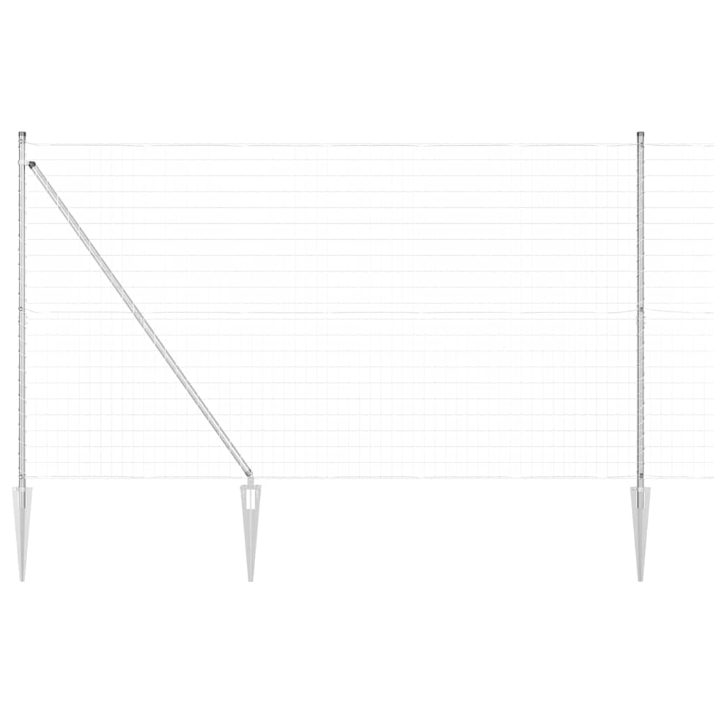 vidaXL Ευρωπαϊκή περίφραξη με 7 μεταλλικές αντλήσεις 1.6x10 m Γαλβανισμένο ατσάλι