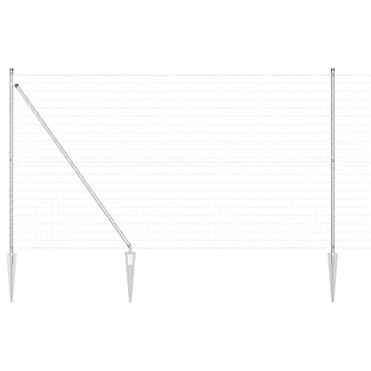 vidaXL Ευρωπαϊκή περίφραξη με 7 μεταλλικές αντλήσεις 1.6x10 m Γαλβανισμένο ατσάλι