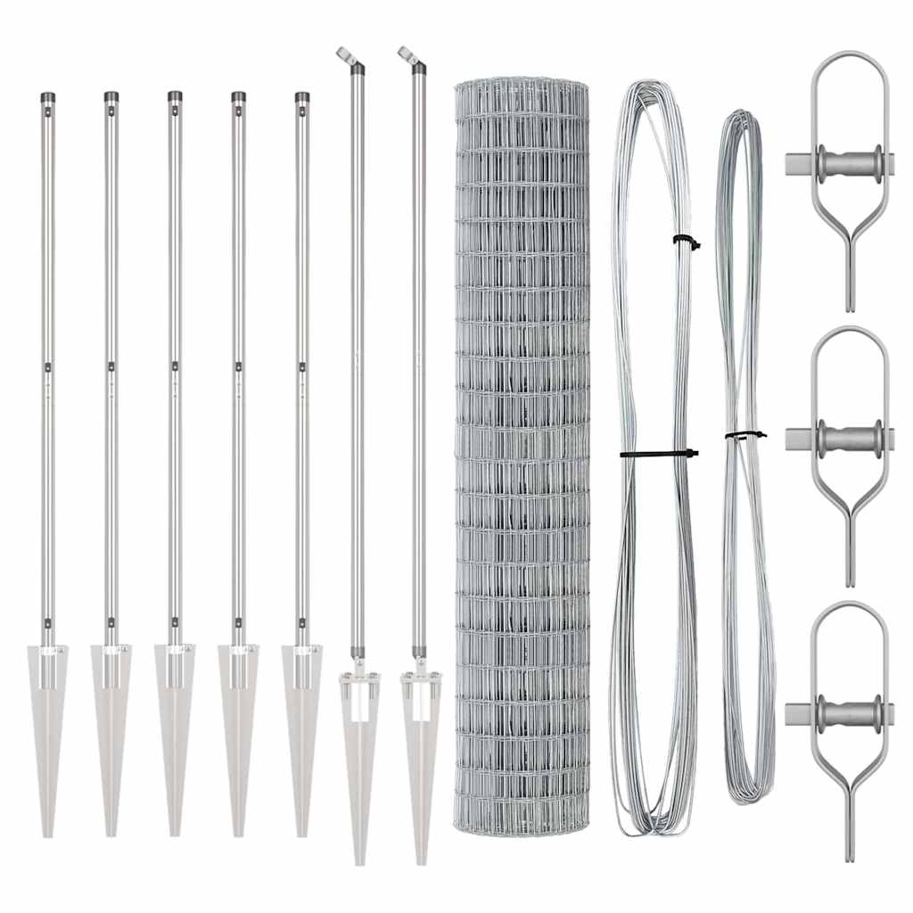 vidaXL Euro Fence με 7 Σημαδεμένα Πόδια 1.5x10 μ Γαλβανισμένο Ατσάλι