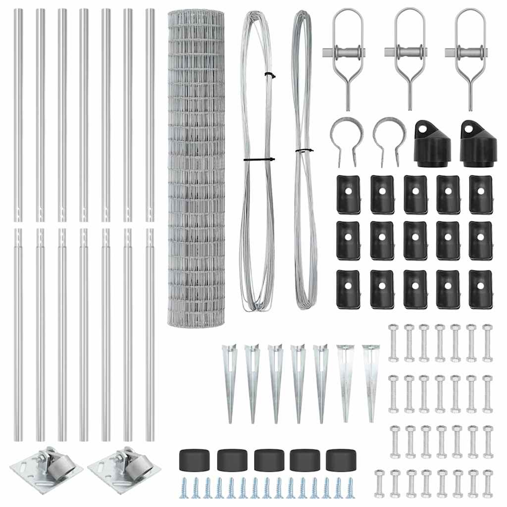 vidaXL Euro Fence με 7 Σημαδεμένα Πόδια 1.5x10 μ Γαλβανισμένο Ατσάλι