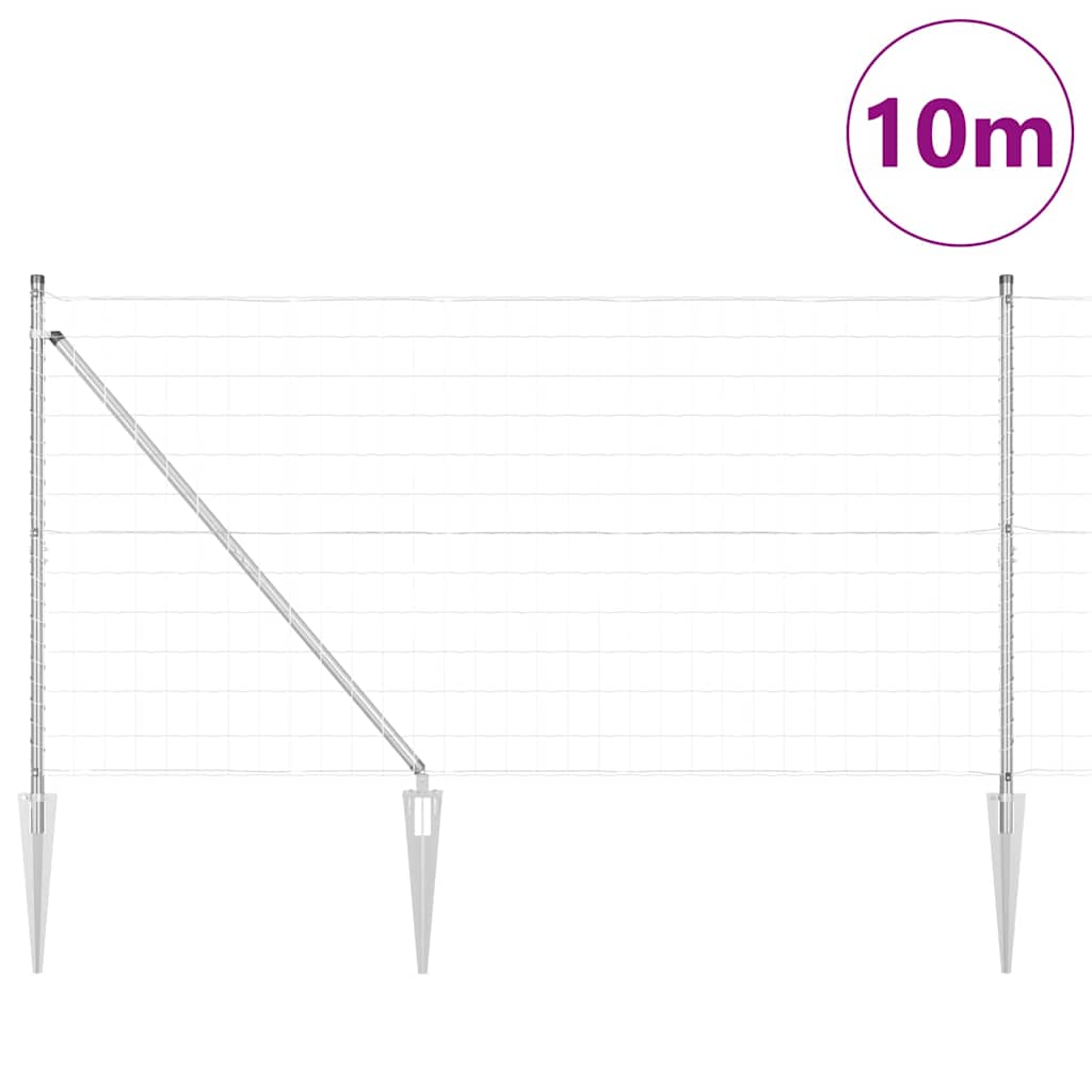 vidaXL Ευρωπαϊκή Περίφραξη με 7 Στελέχη 1.4x10 μ Γαλβανισμένος Χάλυβας