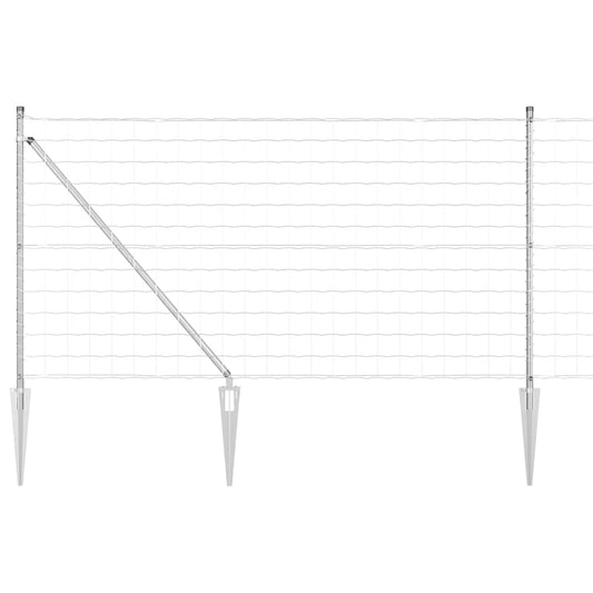 vidaXL Euro Fence με 7 αγκύλες 1x10 μ Γαλβανισμένο Ατσάλι