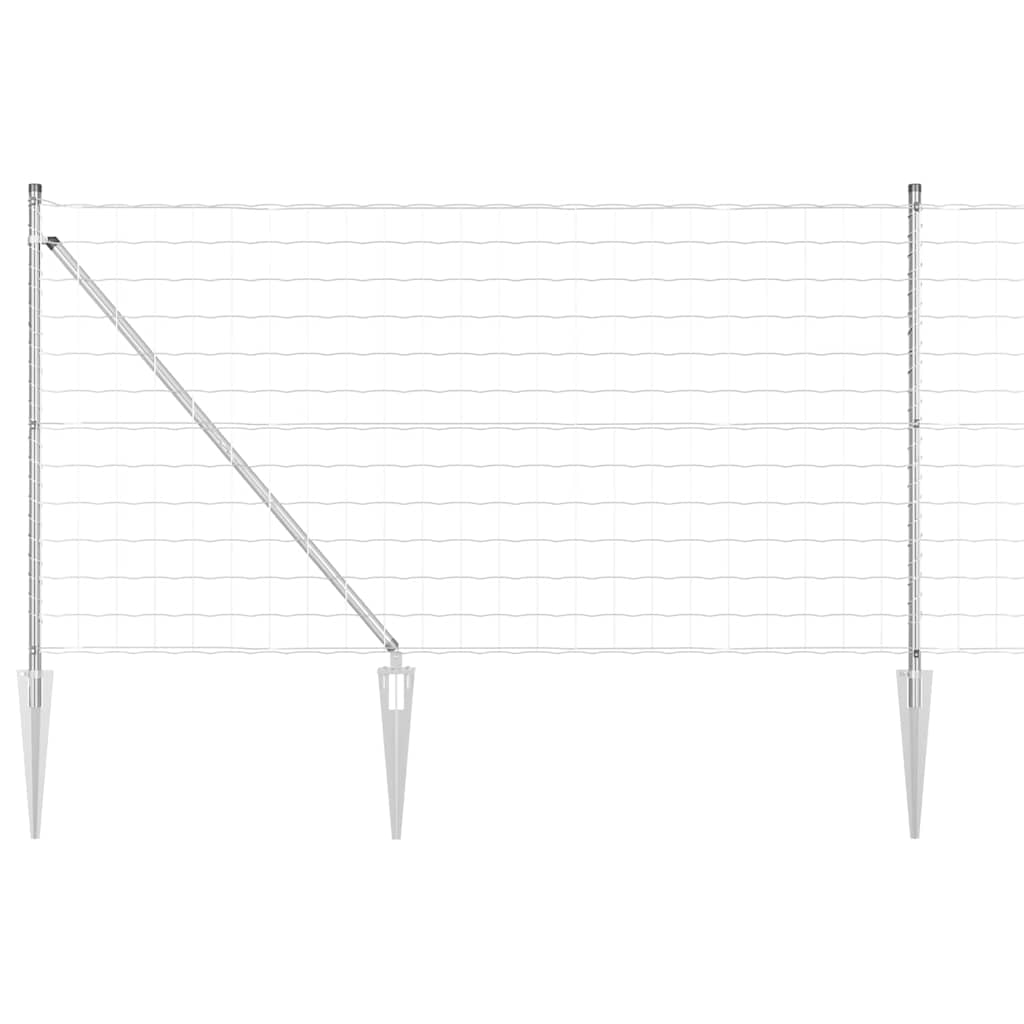 vidaXL Ευρωπαϊκός Φράχτης με 7 Σφήνες 0.8x10 μ Γαλβανισμένος Χάλυβας